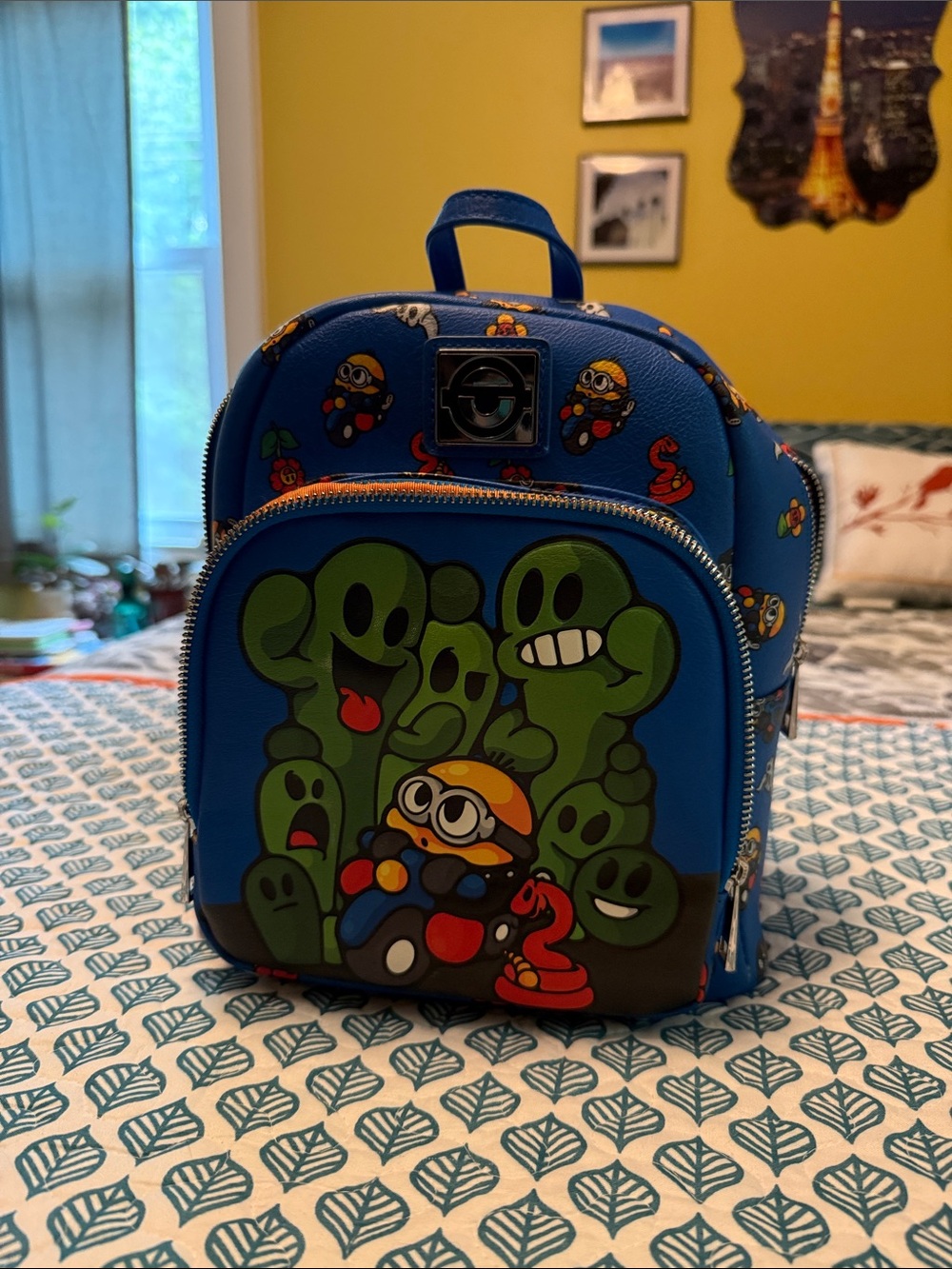 Loungefly Blue Minion Cactus Mini Backpack
